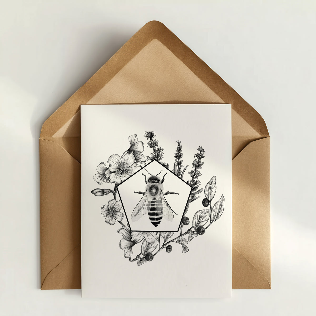Geo Honey Bee Greeting Card