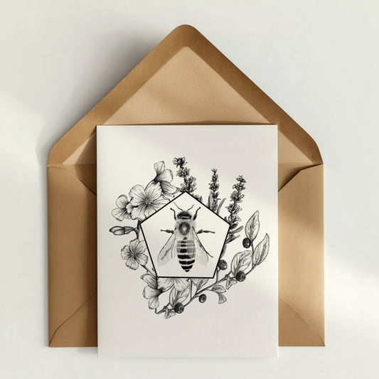 Geo Honey Bee Greeting Card