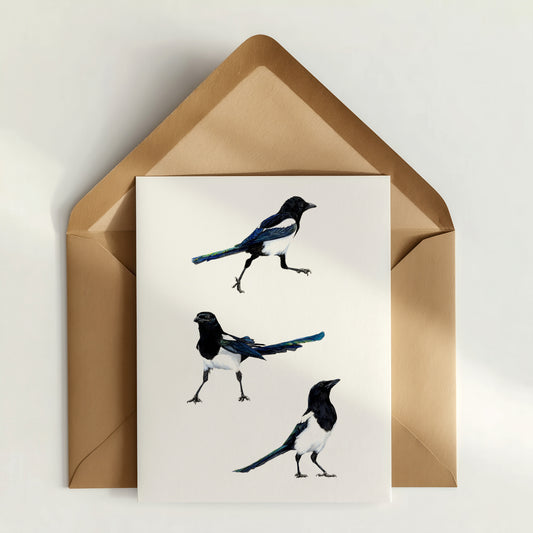 Magpie Trio Greeting Card